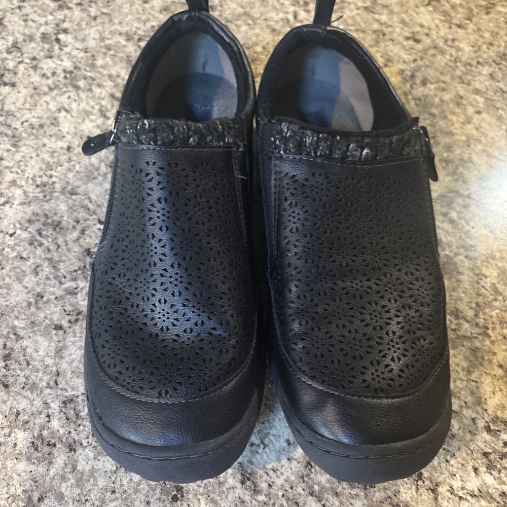 Women's JBU by Jambu Avery Oxford Flat Black Slip On Zipper Size 10M EUC